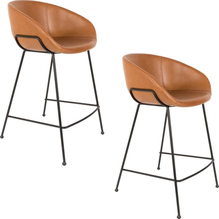 Zuiver Feston Barkrukken rugleuning 65 cm Bruin - Set van 2