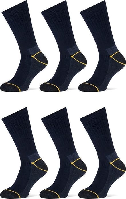 6-Pack Stevige Worker Werksokken Stapp Yellow - Worker 4415,699 - Zwart - Unisex - Maat 43-46