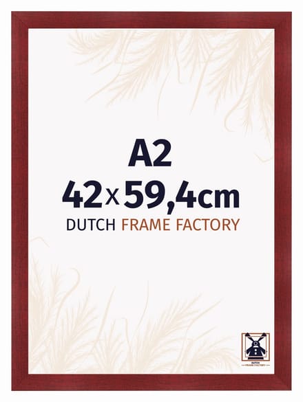 Fotolijst A2 42x59,4 cm - MDF - Wijnrood Geveegd - Praag