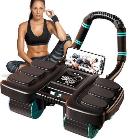 Buikspierroller - Ab roller - Core training - Automatische terugslag - 42 x 36 x 24 cm - Zwart
