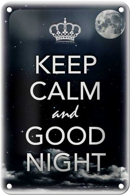 Blechschild Spruch 12x18cm Keep Calm and good night