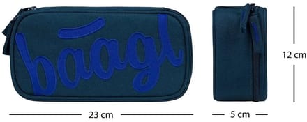 Baagl School etui Logo Blue 1-rits