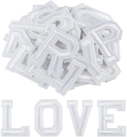 Opstrijkbare Letterpatches - 78 stuks - Wit - Premium Kwaliteit