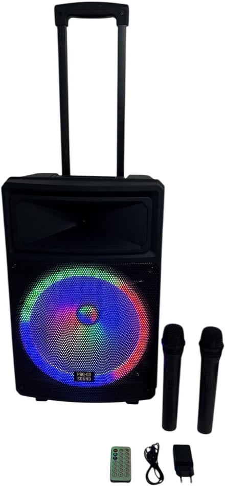 Compact mobiel karaoke geluidsysteem 300W/bluetooth/ingebouwde accu