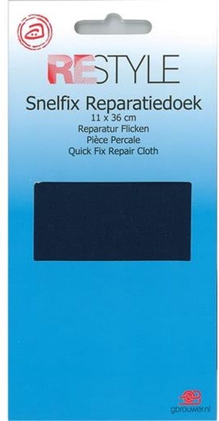 Reparatiedoek Strijkbaar - Donkerblauw - 11 x 36 cm