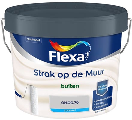 Flexa - Strak Op De Muur Buiten Zijdemat - On.00.76 - Mengverf - 2,5 L