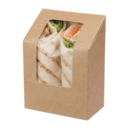 Colpac Zest kraft wrapdoosjes met acetaat venster en insteeksluiting composteerbaar (500 stuks)