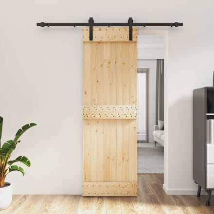 vidaXL - Schuifdeur - 70 - x - 210 - cm - Massief - Pine - Hout - (Onbehandeld)