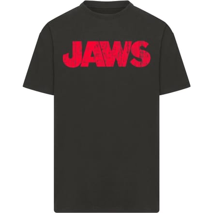 Merchcode Jaws - Distressed Logo Oversize Heren Tshirt - XL - Zwart