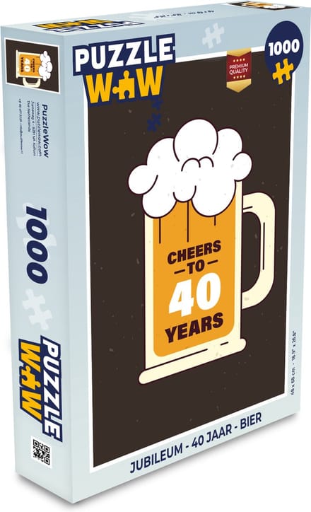 Puzzel Jubileum - 40 Jaar - Bier - Legpuzzel - Puzzel 1000 stukjes volwassenen