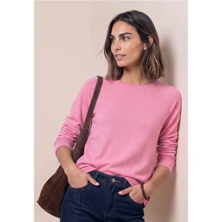 Longsleeve met ronde hals en rolrand
