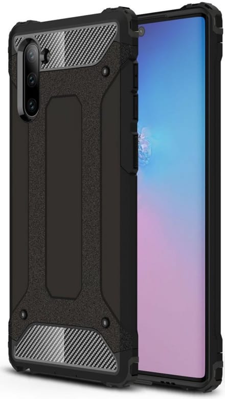 Ntech Hoesje Geschikt Voor Samsung Galaxy Note 10 Armor Hoesje - Zwart