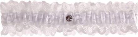 Kousenband grote maat - wit met strass