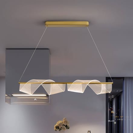 Schuller Valencia LED hanglamp Velas, 1-lamp, lengte 100 cm, goudkleurig, metaal