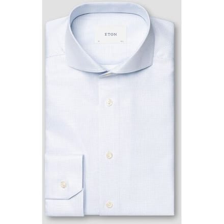 Eton Overhemd Luxury Fine Herringbone Licht Blauw / male