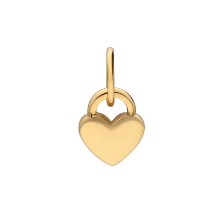 Lucardi - Dames Stalen goldplated bedel hart - Hanger - Staal - Goudkleurig