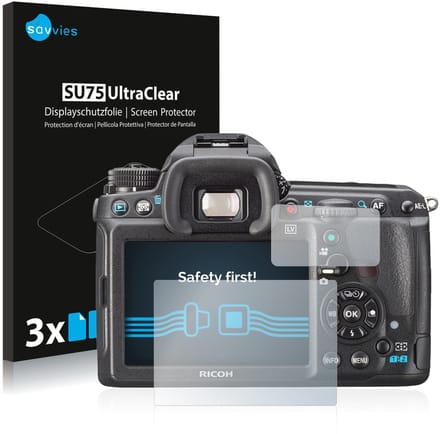 Savvies - Screenprotector voor Pentax K3, K-3 - Folie Beschermfolie transparant 6 Stuks