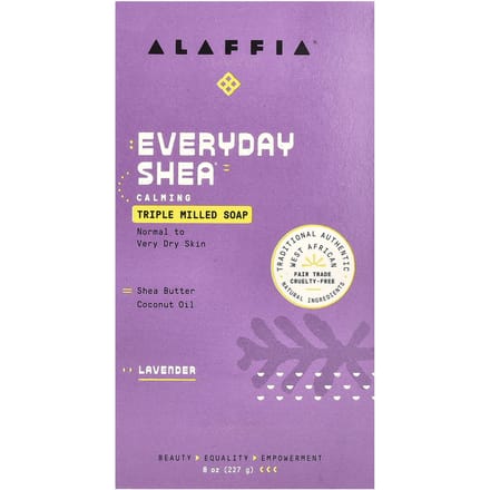 Alaffia, Everyday Shea, Drievoudig Gemalen Zeepblok, Lavendel, 8 oz (227 gr) pink