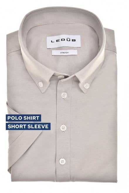 Ledûb slimfit luxury knit polo lichtgrijs