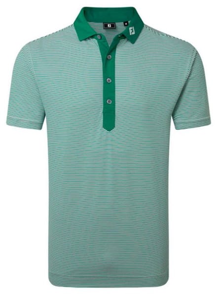 Footjoy Feeder Stripe Pique Heren Poloshirt Groen Wit