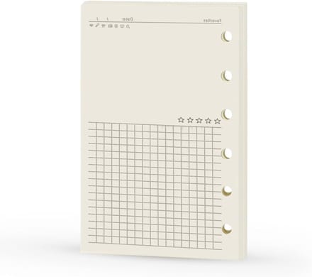 Planner Navulling A7 - Agenda Vulling voor Dagelijkse Notities, 100gsm Papier, 6 Ring Inserts, 4.84 x 3.23''
