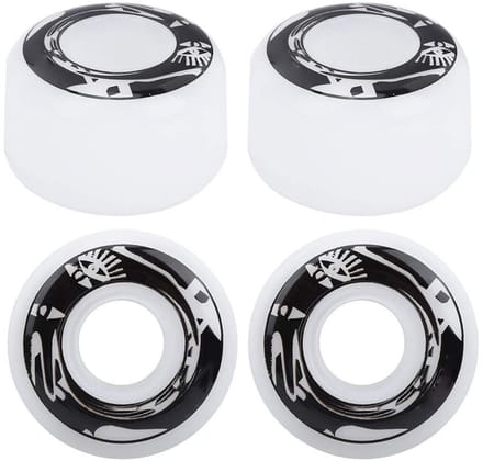 Unyqoos® Set van vier skateboardwielen in wit met patroon voor soepele ritten
