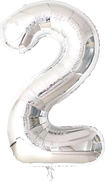 Jumada's - Feestelijk - Gadget - Cijferballon - Folie - 70cm - Zilver - 2