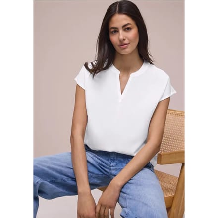 Blouse met losse schouders en gespleten hals