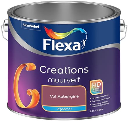 Flexa - Creations Muurverf Zijdemat - Vol Aubergine - Mengverf - 2,5 L
