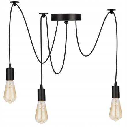 Hanglamp Spin 3x E27 Loft Stijl Zwart Metaal