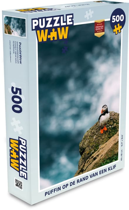 Puzzel Puffin op de rand van een klif - Legpuzzel - Puzzel 500 stukjes