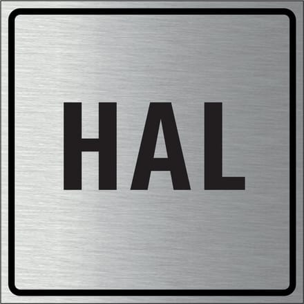 Hal bordje, geborsteld aluminium 150 x 150 mm