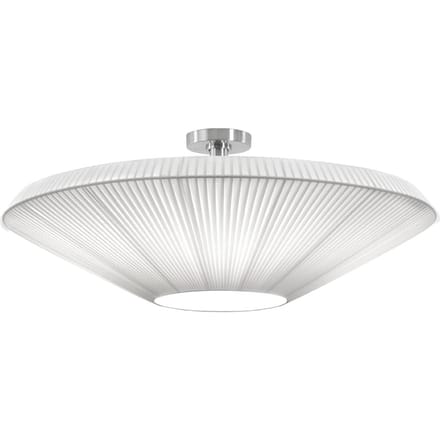 Bover Siam 80 plafondlamp, nikkel/wit, kunststof