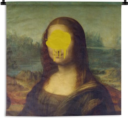 Wandkleed - Wanddoek - Mona Lisa - Leonardo da Vinci - Kunst - 150x150 cm - Wandtapijt