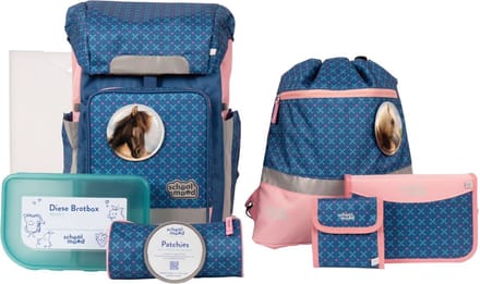 School-Mood schooltas Rebel Schulranzen-Set 8-delig Mila blauw