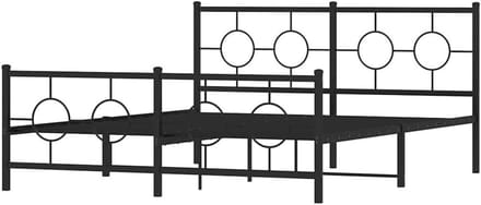 Metalen Bedframe - Ledikant Frame - Slaapkamer Meubel - Robuuste Constructie - 150x200 cm - Zwart