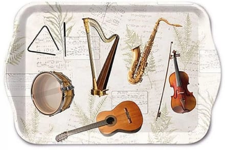 Ambiente Decoratief Dienblaadje - Music - 13 x 21 cm
