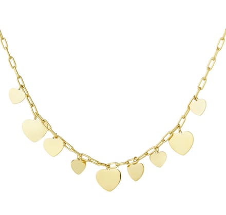 Chuncky Hartjes - Ketting - Goud - Stainless Steel (Verkleurt niet)
