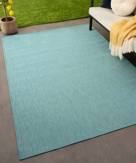 Buitenkleed effen - Flip turquoise 160x220