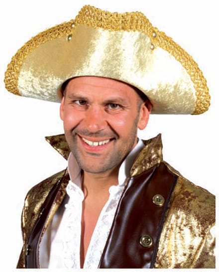 Piratenhoed driespits goudkleurig luxe