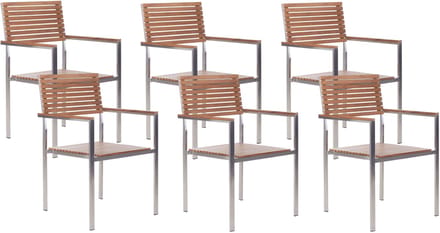 VIAREGGIO II - Tuinstoel set van 6 - Lichte houtkleur - Teakhout