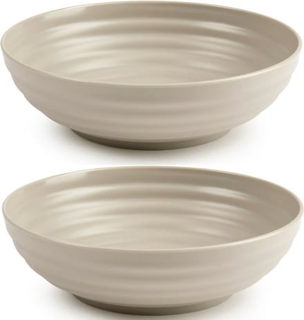 Plasticforte - Kommetjes/Schaaltjes - 8x - kunststof - D19 cm - taupe