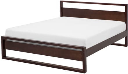 GIULIA - Tweepersoonsbed - Donkerbruin - 140 x 200 cm - Dennenhout
