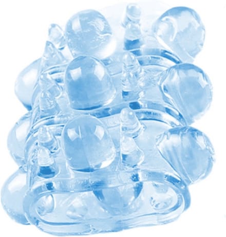 Siliconen penis sleeve met bobbeltjes - blauw