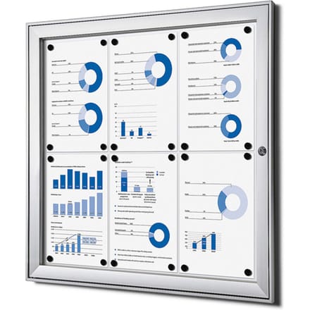 Vergrendelbaar notitiebord indoor zilver 6x a4