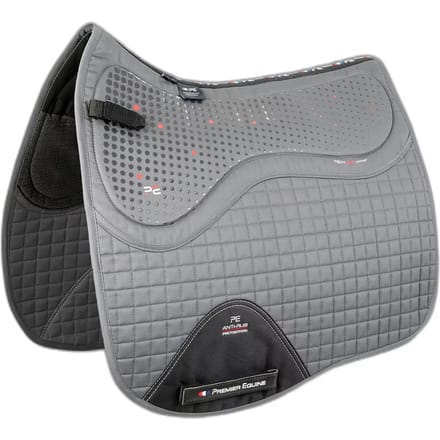 Antislip vierkante paardendressuurmat Premier Equine Close Contact Tech Grip Pro
