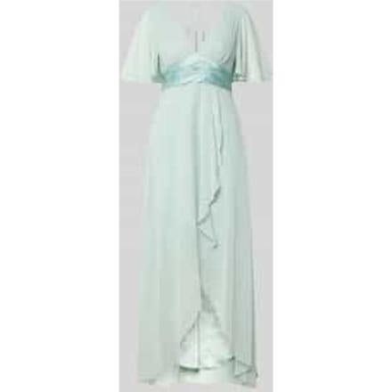 midi-jurk van chiffon met diepe V-hals
