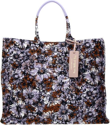 COCCINELLE Shopper Never Without Bag Ca. Flow Handbag Prin. Eff. Canvas Fab. Multi. Lavender Veelkleurig