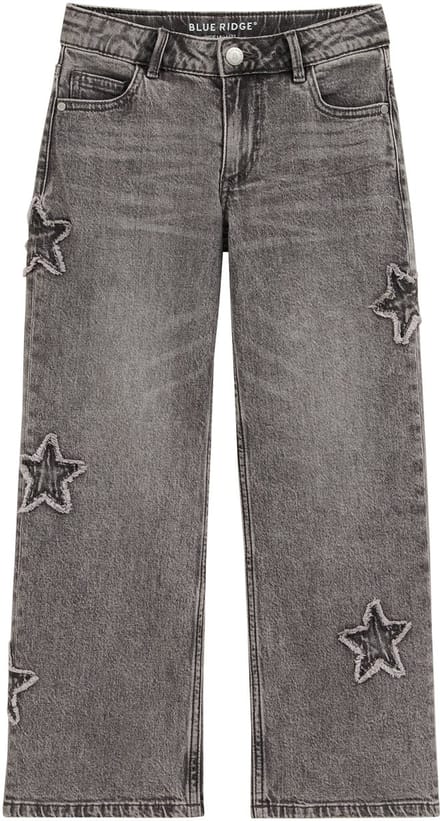 WE Fashion Meisjes wide leg jeans met patches