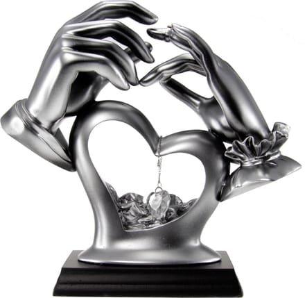 Handen met hart kristal (klein)